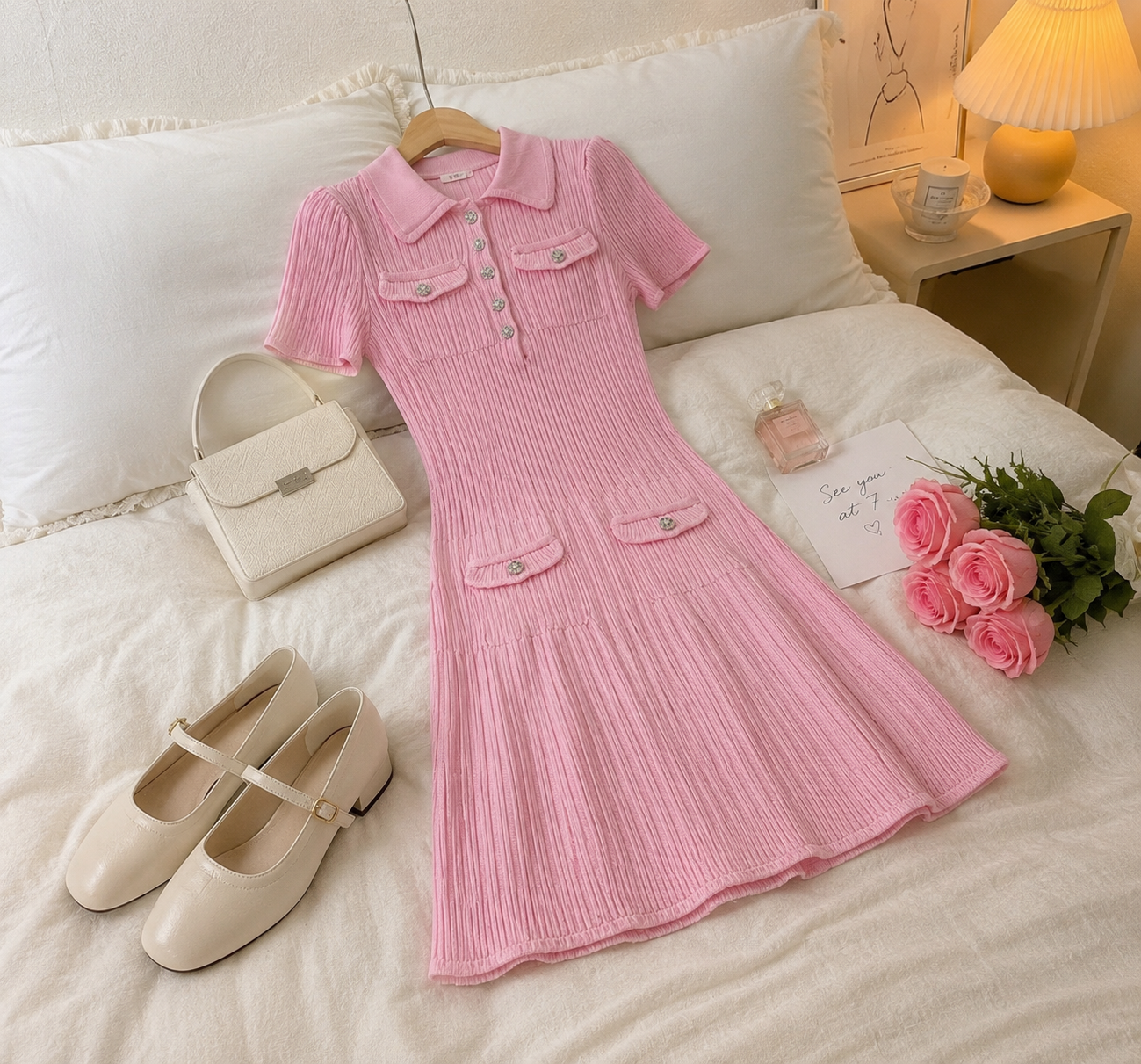 Sofia wearing the Pink Garden Dress