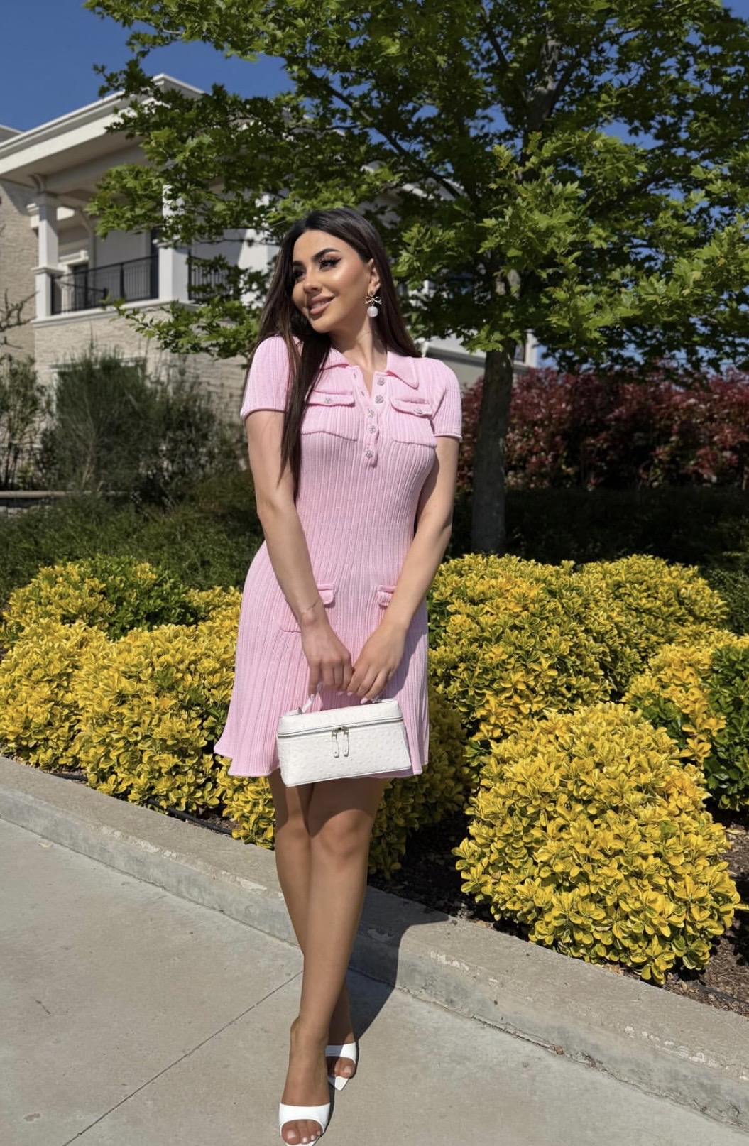 Nour wearing the Pink Garden Dress